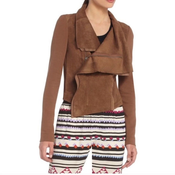 BCBG Maxazaria Brown Ana Faux Suede Jacket - Picture 2 of 10